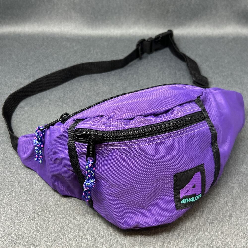 VTG Retro Athalon Sportgear Sport Crossbody Pack Hiking Waist Bag Purple Y2K